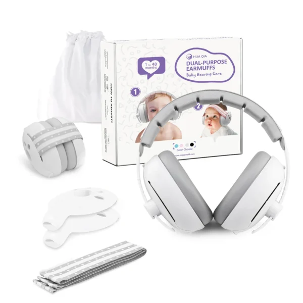 2-in-1 Baby Headphones: Noise Reduction Earmuffs for Sleep & Comfort