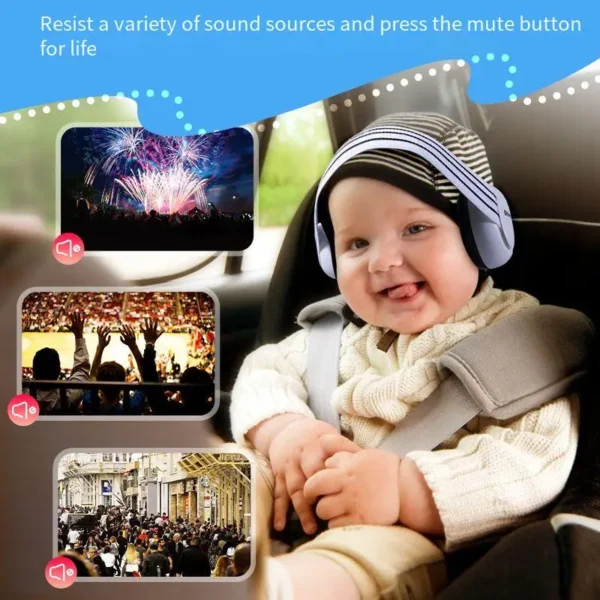 Baby Adjustable Noise-Proof Earmuffs For Outdoor Sleep And Travel - Image 6
